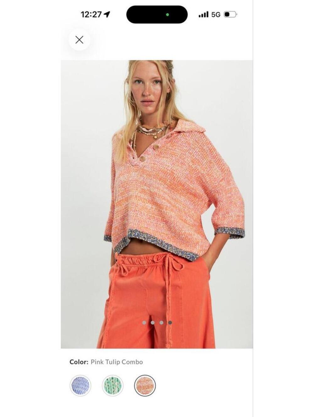 24. free people On the roll knit polo/S/NWT.